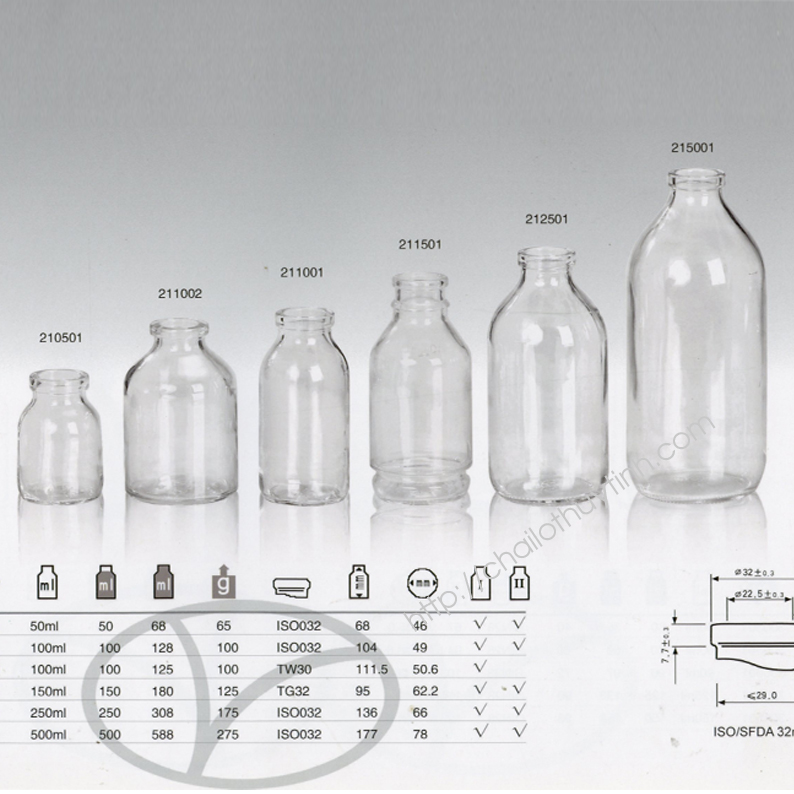 Chai lọ thủy tinh màu trắng mã 21