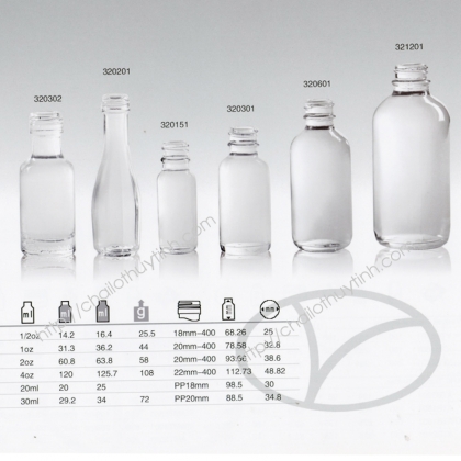 Chai lọ thủy tinh màu trắng mã 32