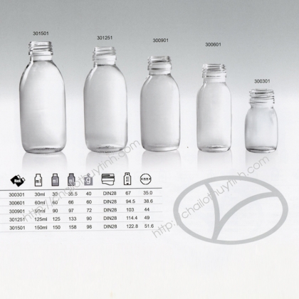 Chai lọ thủy tinh màu trắng mã 30