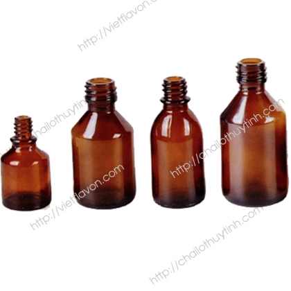 Chai lọ thủy tinh màu hổ phách mã 52