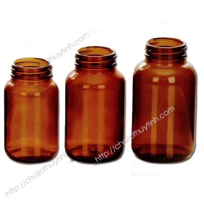 Chai lọ thủy tinh màu hổ phách mã 46