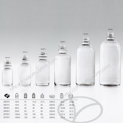 Chai lọ thủy tinh màu trắng mã 36