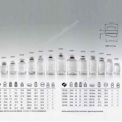 Chai lọ thủy tinh màu trắng mã 12