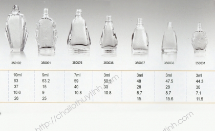 Chai lọ thủy tinh trắng mã 354