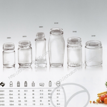 Chai lọ thủy tinh màu trắng mã 33