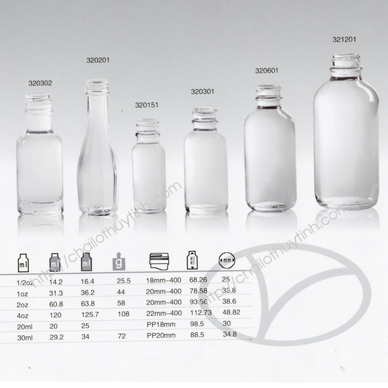 Chai lọ thủy tinh màu trắng mã 32