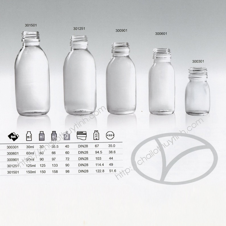 Chai lọ thủy tinh màu trắng mã 30