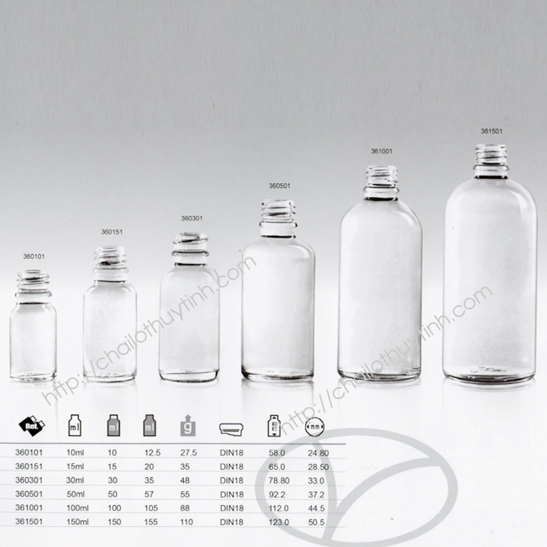 Chai lọ thủy tinh màu trắng mã 36