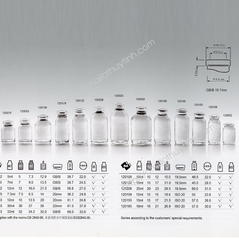 Chai lọ thủy tinh màu trắng mã 12