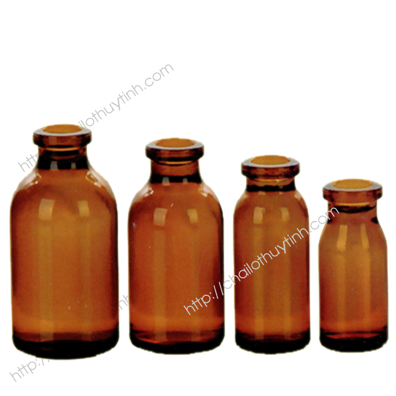 Chai thủy tinh màu hổ phách M41