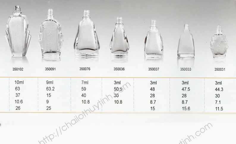 Chai lọ thủy tinh trắng mã 354