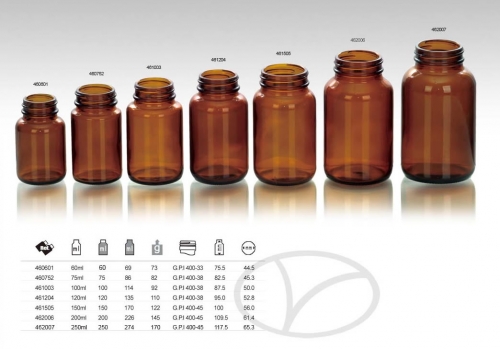 Chai lọ thủy tinh màu hổ phách mã 46