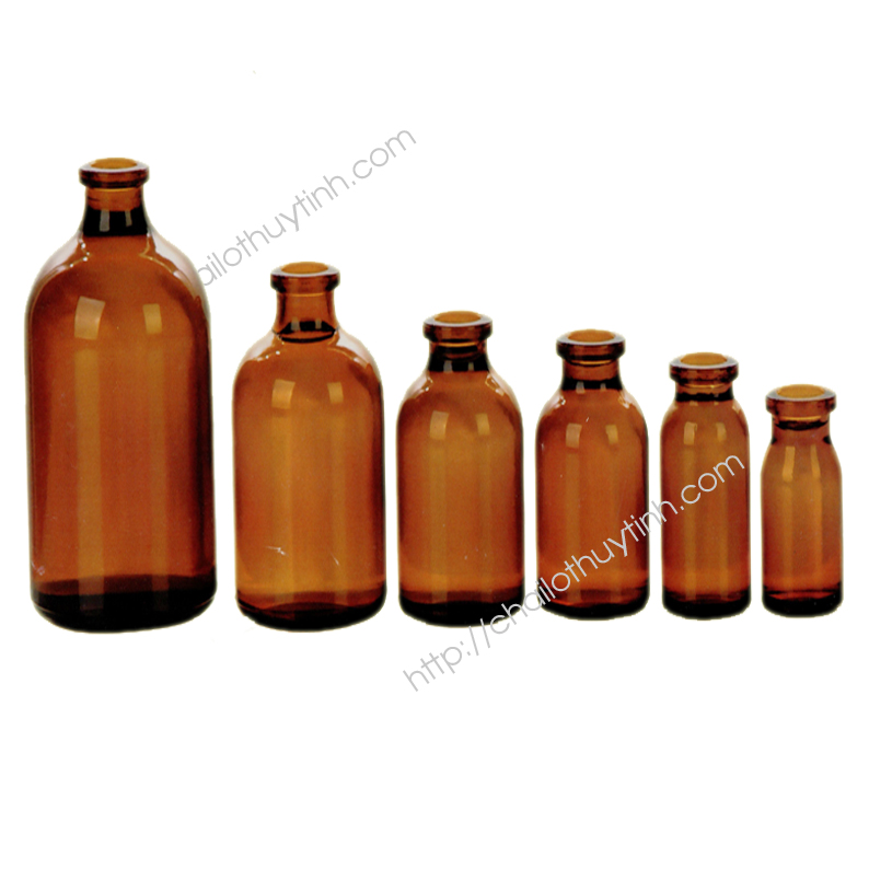 Chai thủy tinh màu hổ phách M41