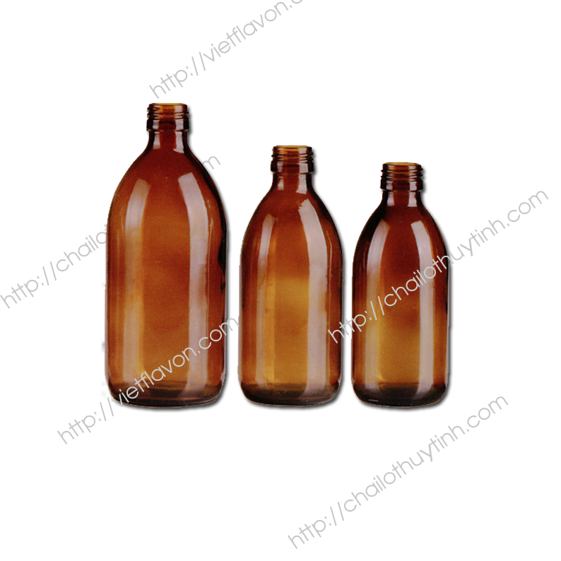 Chai lọ thủy tinh màu hổ phách mã 44