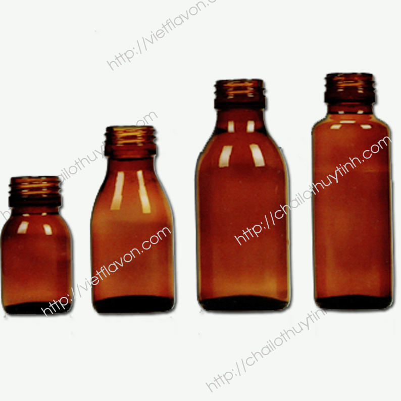 Chai lọ thủy tinh màu hổ phách mã 50